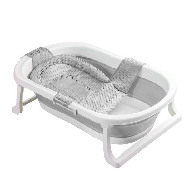 Bañera Bebe Jelly Plegable con Hamaca y Termómetro Gris Bebesit