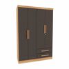 Closet Yardas Josefa 4 Puertas 2 Cajones Titanio