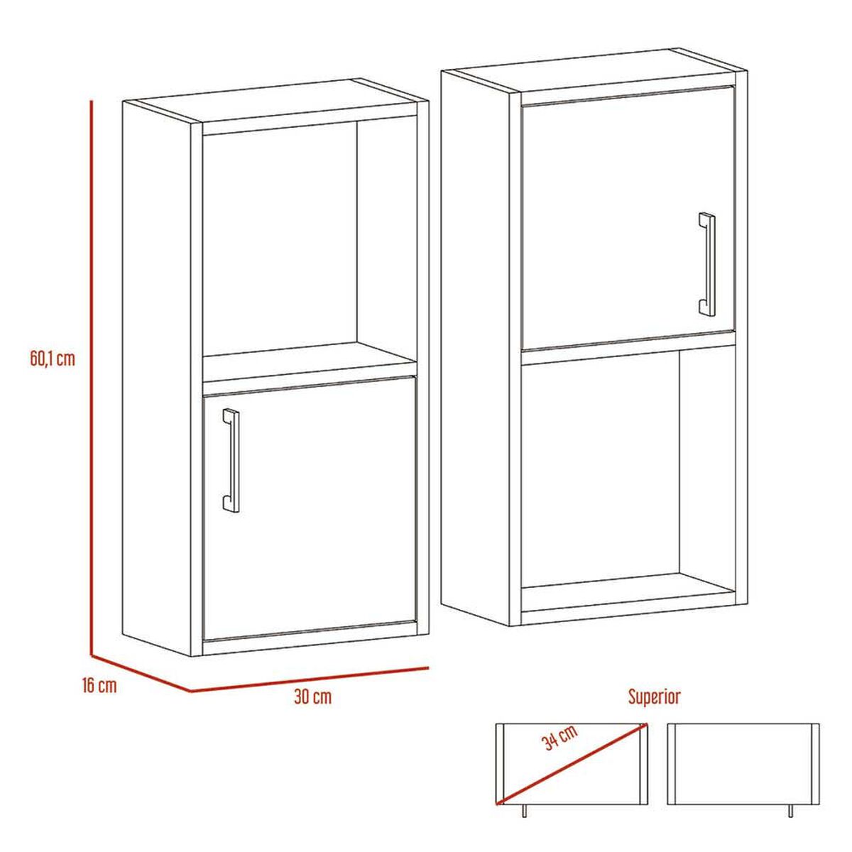 Combo Gabinete + Optimizador Lavamanos + Mueble Auxiliar TuHome Big Bath
