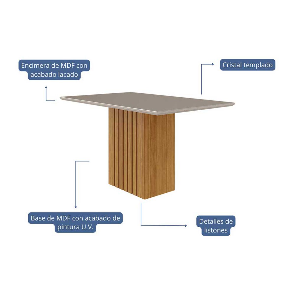 Juego de Comedor Decocasa Ana  4 Sillas Off White