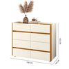 C&oacute;moda Vekkahome Detalle Curvo 6 Cajones Beige