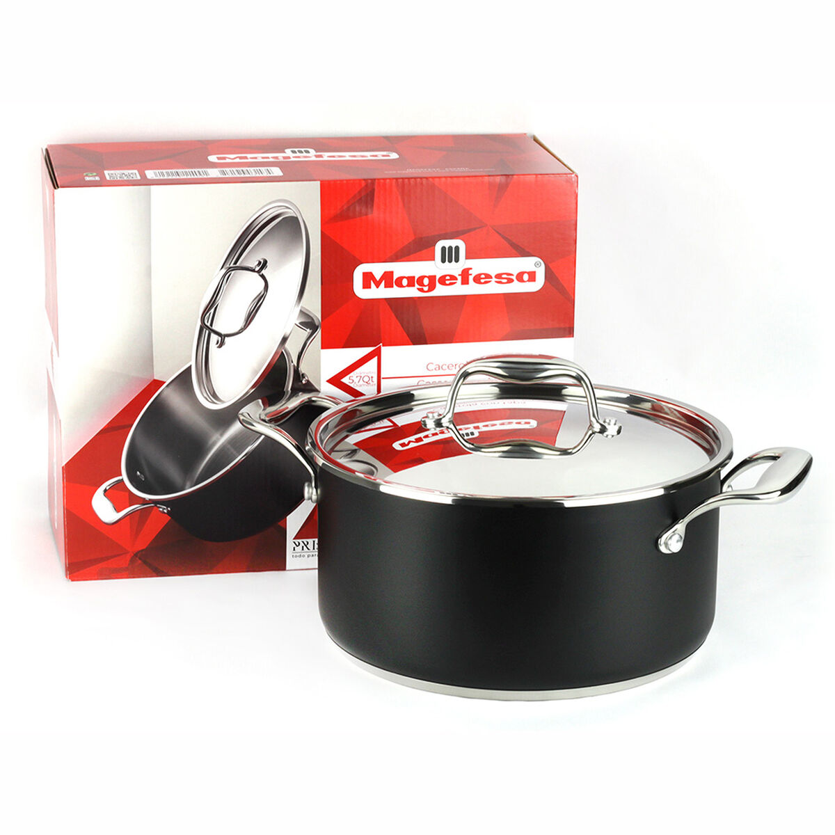 Cacerola Acero Inoxidable Magefesa Prisma 24 cm