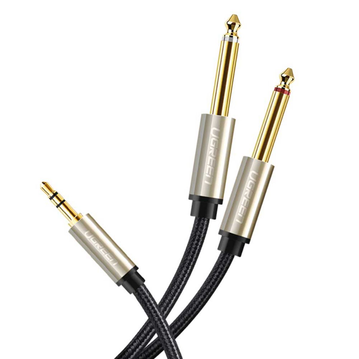 Cable De Audio Plug Estereo 3.5Mm/2Plug 6.3Mm Mono 2M Gris Ugreen Av126