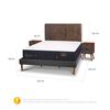 Cama Europea CIC King Premium + Respaldo + Veladores