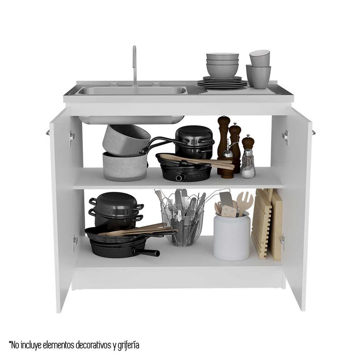 Mueble de Cocina Inferior TuHome Napoles 2 Puertas Blanco