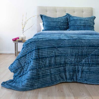 DORAL Cubrecama Doral Super King Touch Nebula Sherpa Azul