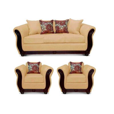 Juego de Living Elegant Detail Girona Sofá 3 Cuerpos + Dos Sillones 1 Cuerpo Beige