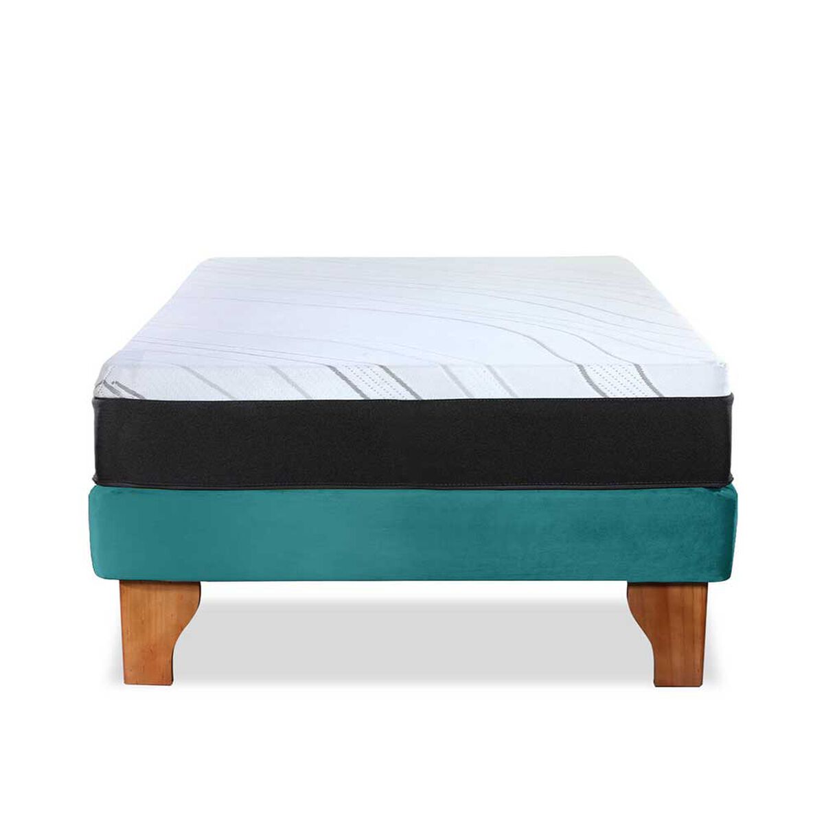 Cama Europea Latam Home 1,5 Plazas Zen Pro Turquesa