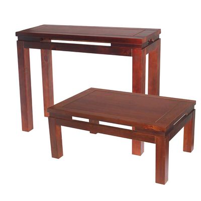 Imagen 1 del producto Set Mesa de Centro + Mesa de Arrimo Arthome Martina Nogal