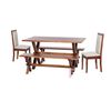 Juego de Comedor Latam Home Sevilla Girona 2 Sillas + 2 Bancas Lino Blanco