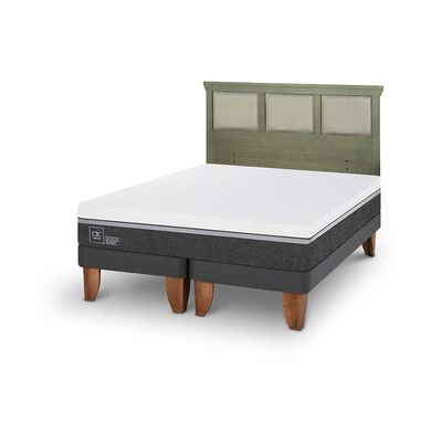 Imagen 2 del producto Cama Europea CIC Base Dividida 2 Plazas Ortopedic Advance + Respaldo Torino Olivo