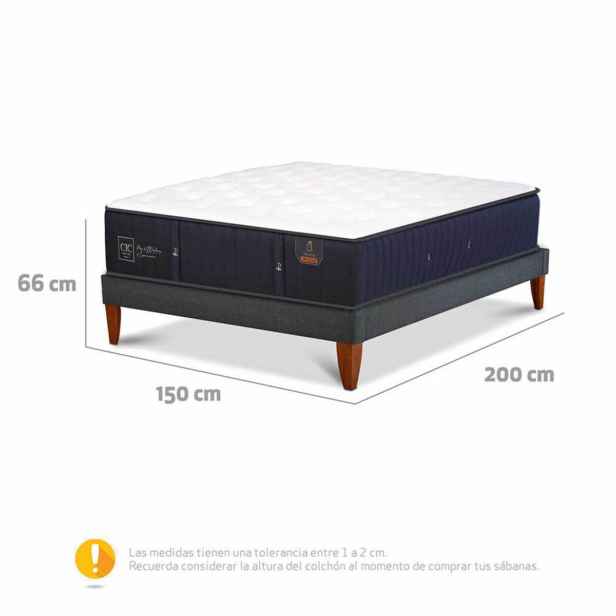 Cama Europea CIC 2 Plazas Premium