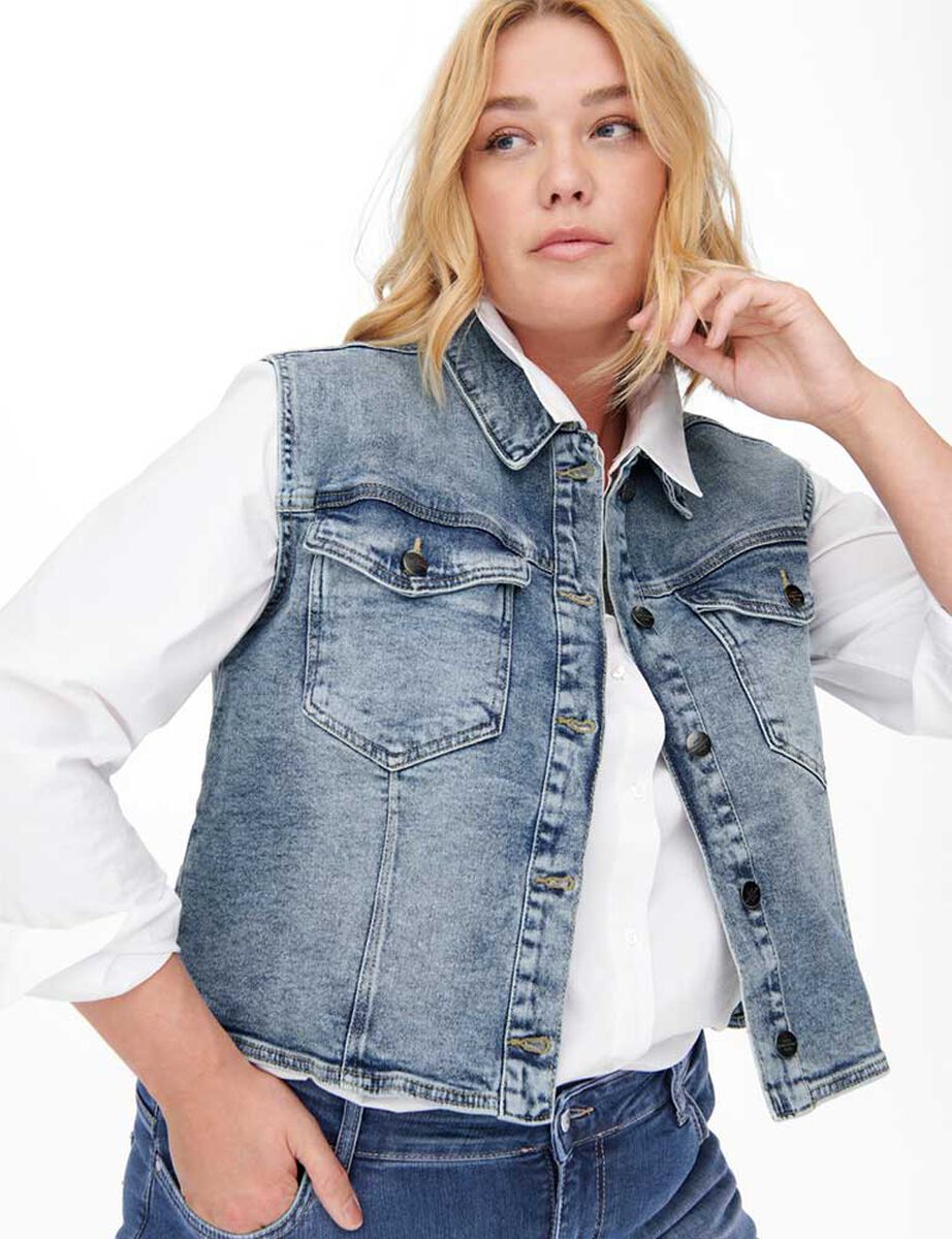Chaqueta Denim Sin Mangas Mujer Only Carmakoma