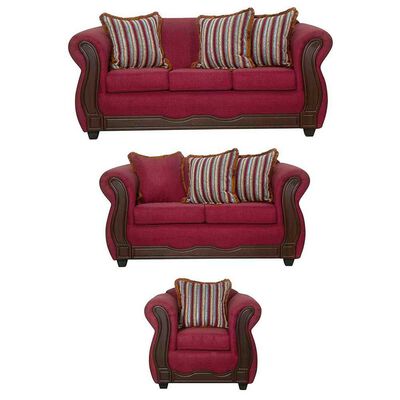 Imagen 1 del producto Juego de Living Black Factory Sofia 6 Cuerpos Burdeo