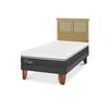 Cama Europea CIC 1,5 Plazas Ortopedic Advance + Respaldo Torino Mostaza