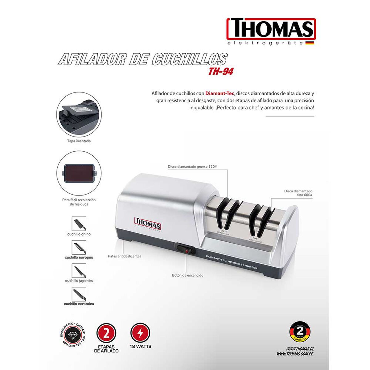 Afilador de Cuchillos Eléctrico Thomas TH-94