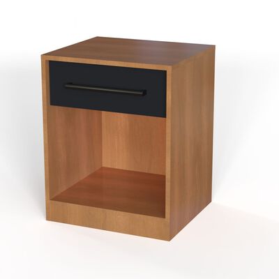 Velador Roca Ámbar 1 Cajón Canela Negro