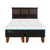 Cama Europea CIC Green Infinity King + 1 Respaldo Torino Choc