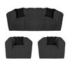 Juego de Living Muebles MYM Leonol Sof&aacute; 3 Cuerpos + Dos Sillones 1 Cuerpo Negro