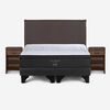 Cama Europea Rosen Base Dividida 2 Plazas Tempo + Respaldo + 2 Veladores Maurice Chocolate