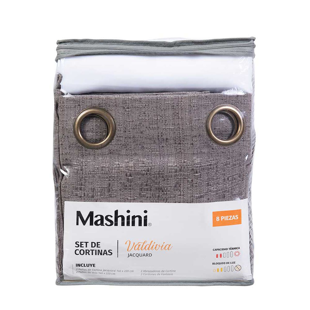 Cortinas Mashini Valdivi 140 x 220 cm Taupe