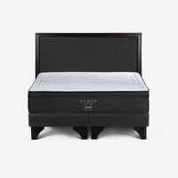 Cama Europea Rosen Base Dividida Súper King Tempo + Respaldo Nolita Grafito