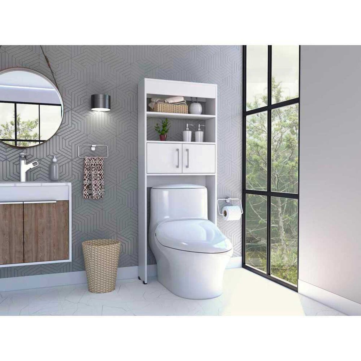 Mueble Optimizador para Ba&ntilde;o TuHome Madrid 2 Puertas Blanco