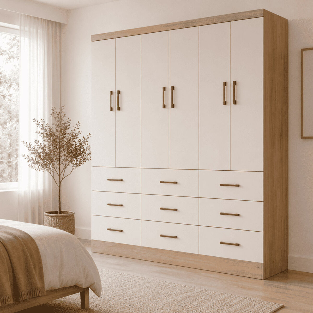 Closet Exit 6 Puertas 9 Cajones Roble Beige