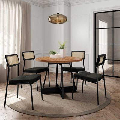 Juego de Comedor Roca Capitolio 4 Sillas Canela Negro
