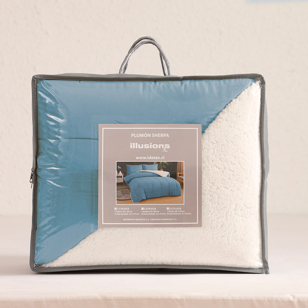 Plum&oacute;n Illusions Sherpa Liso 2 Plazas Azul