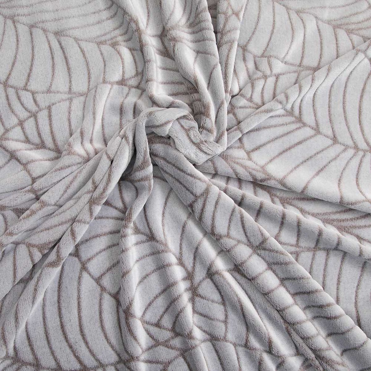 Frazada Poliéster Doral King Deluxe Gris Rayado