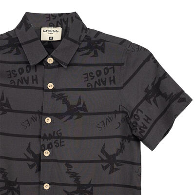 Imagen 2 del producto Camisa Manga Corta Niño Chess Grafito, Oliva