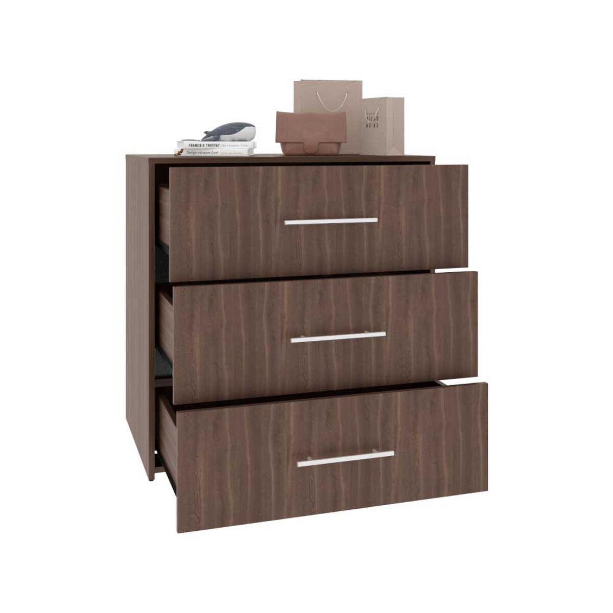 C&oacute;moda Tuhome Bigaf 3 Cajones Milan y Wengue