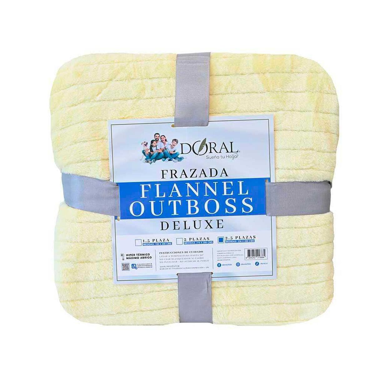 Frazada Poli&eacute;ster Doral King Deluxe Amarillo