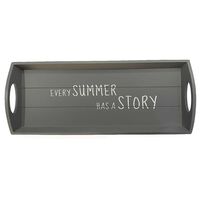 Bandeja Madera Vgo con Leyenda Rectangular 49 x 20 cm Gris