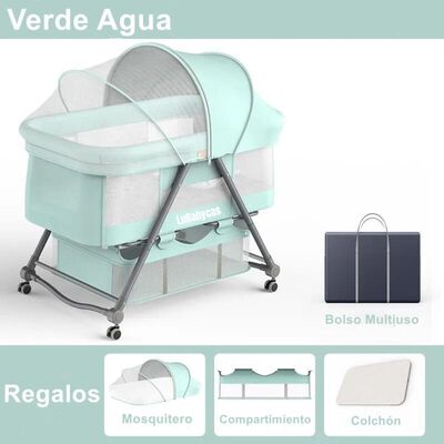 Imagen 2 del producto Cuna Bebé con Accesorios Verde By Lubabycas