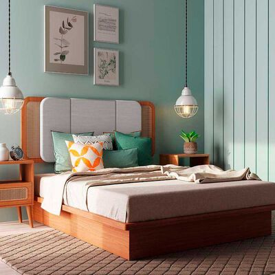 Imagen 2 del producto Respaldo Roca 2 Plazas Alturas Gris Canela