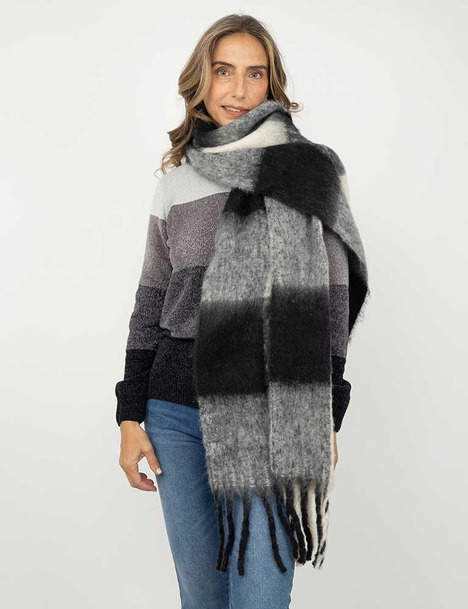 Bufanda de Lanas con Flecos Mujer Bside