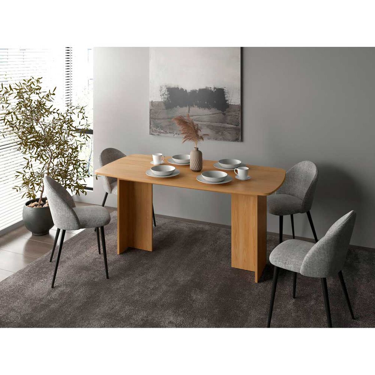 Mesa de Comedor Tuhome Bangkok 4 Personas Fresno Europeo