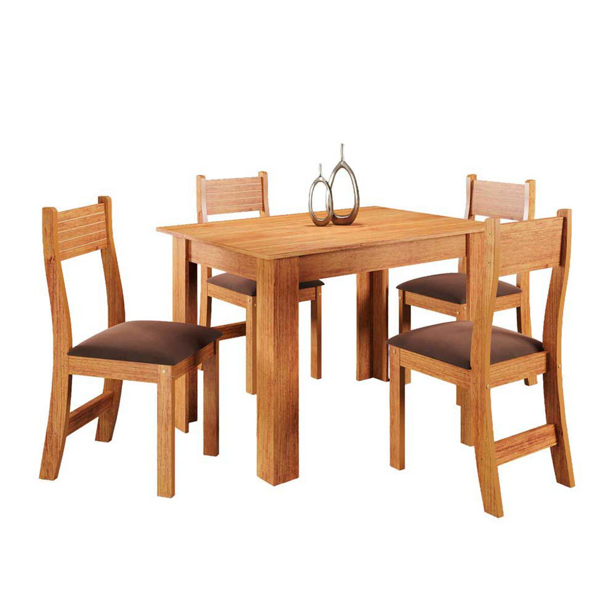 Juego de Comedor Altavision Florencia 4 Sillas Miel Caf&eacute;