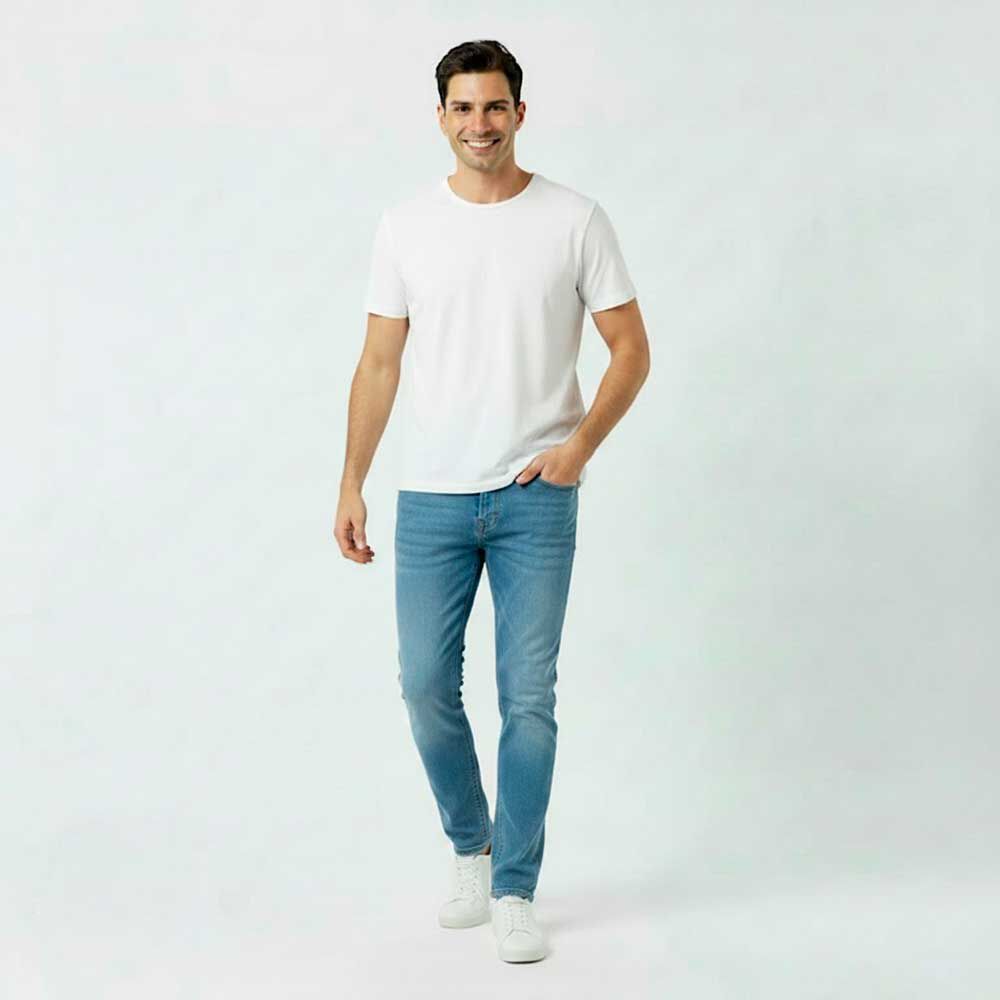 Jeans Básico Straight Tiro Alto Hombre Ellus