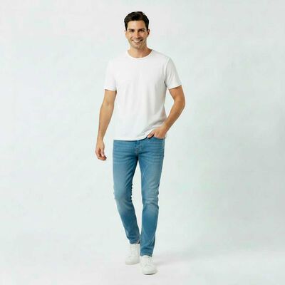 Jeans B&aacute;sico Straight Tiro Alto Hombre Ellus