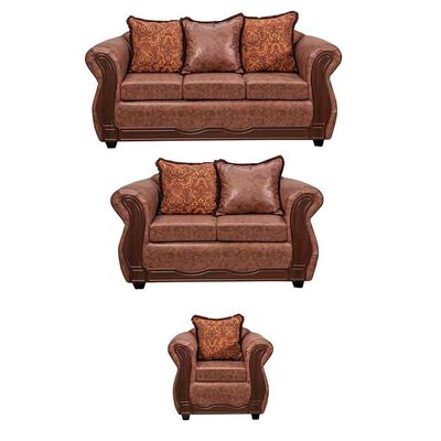 Juego de Living Black Factory Sofia 6 Cuerpos Café