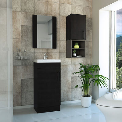 Imagen 2 del producto Set Muebles Auxiliar + Lavamanos + Espejo Flotante TuHome Madrid