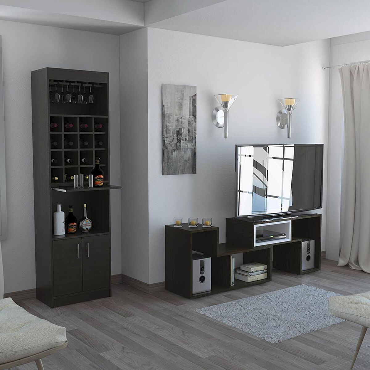 Mueble Bar + Rack Extensible TuHome Beijing