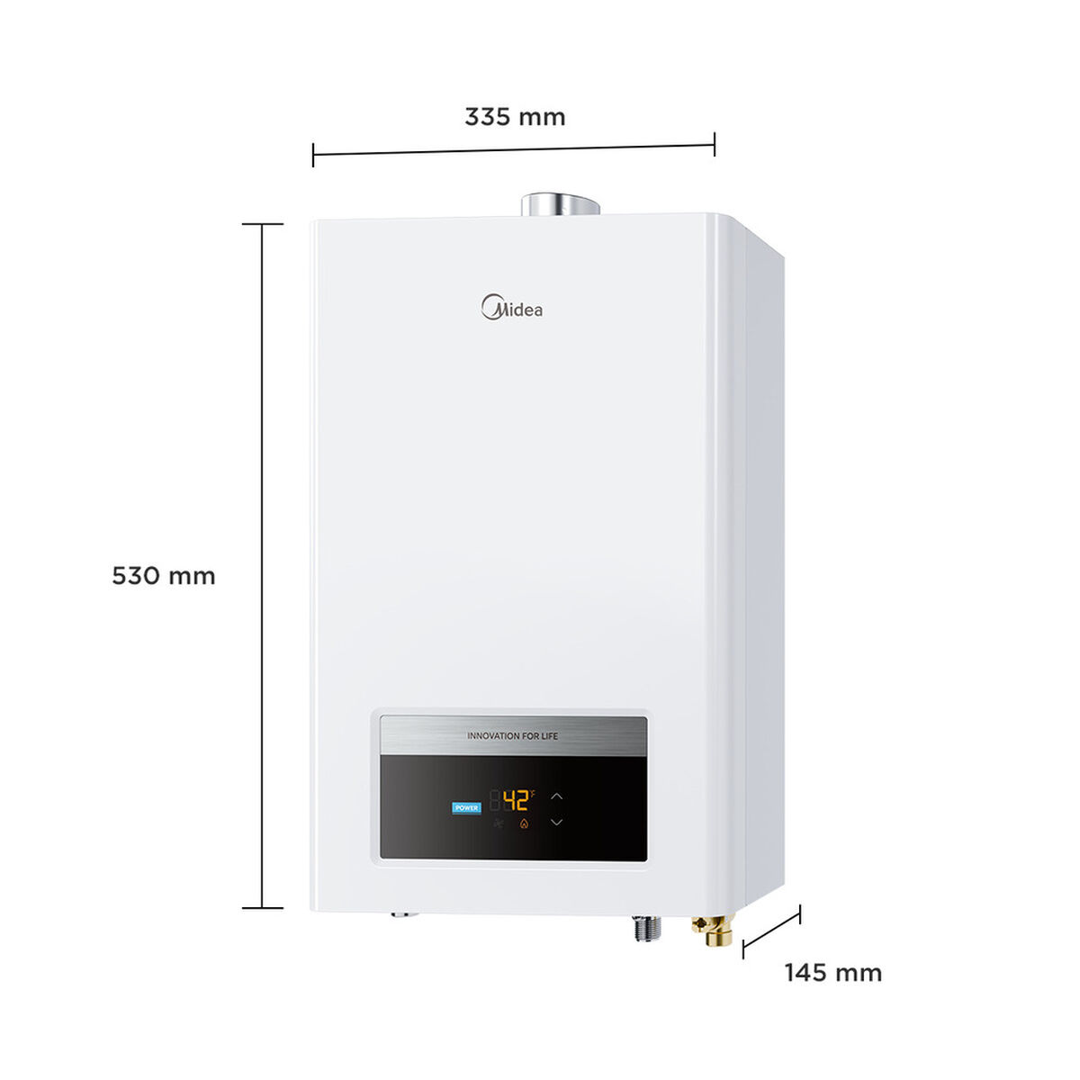 Calefont Gas Natural Midea MGWH10-20EQPCLW-GN Tiro Forzado 10 lts.