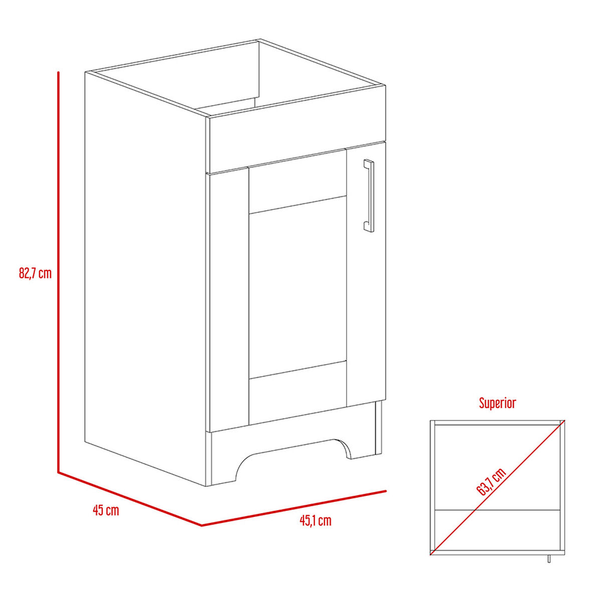 Botiquín + Mueble Lavamanos TuHome Bath 300