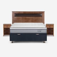 Boxet Rosen 2 Plazas Indie + Respaldo + 2 Veladores Ferrara