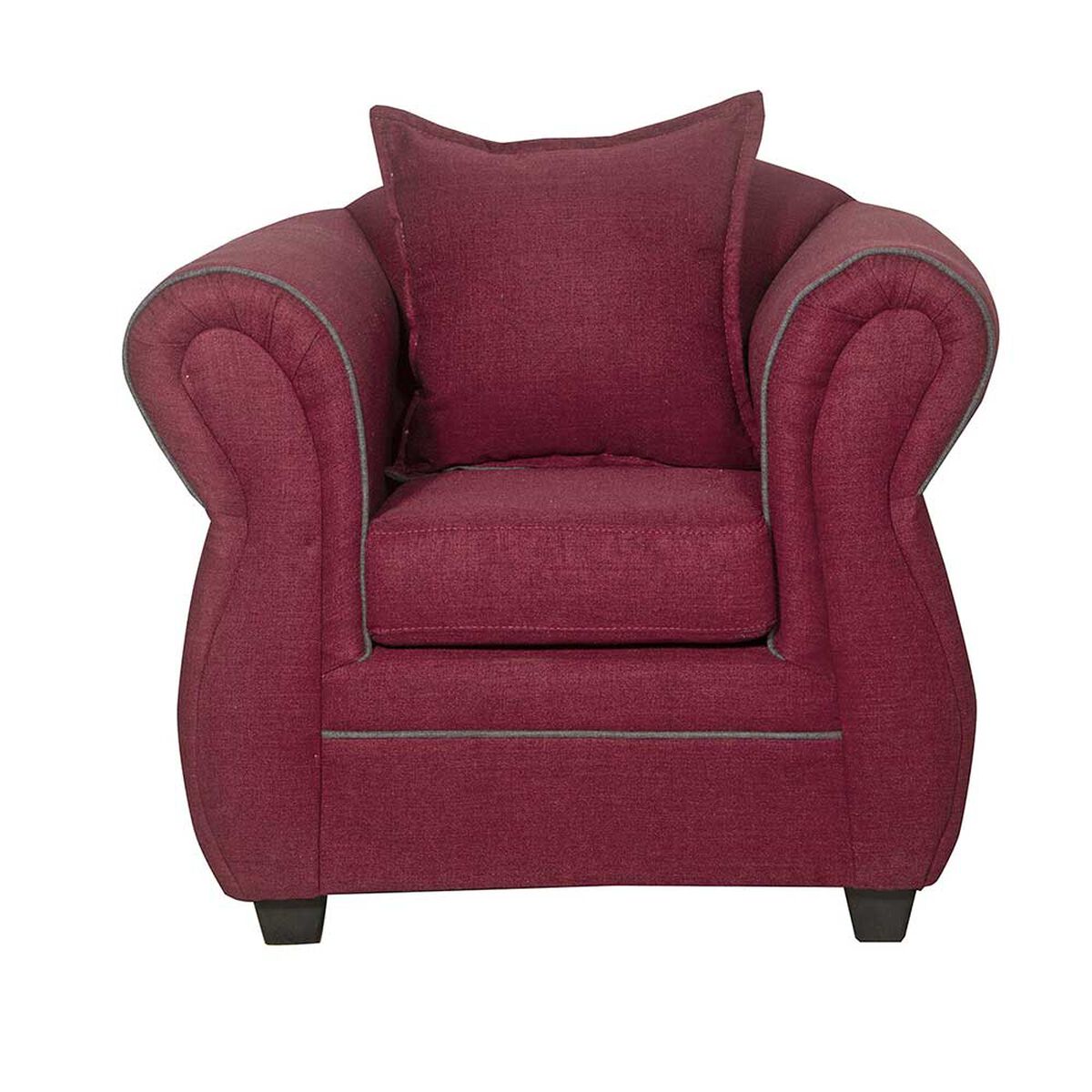 Juego de Living Black Factory Emili 4 Cuerpos Burdeo