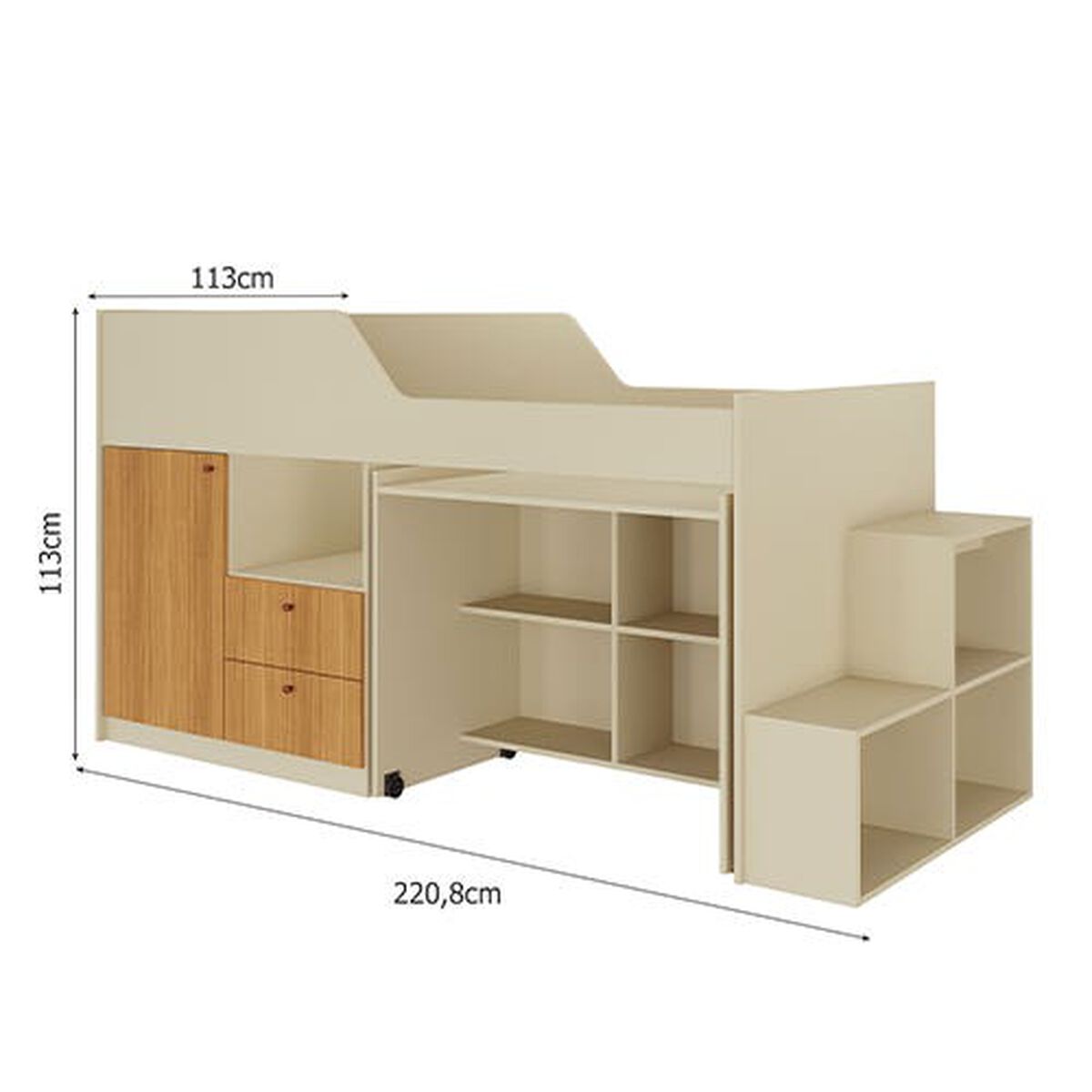 Base Cama Funcional Decocasa 1,5 Plazas Aila
